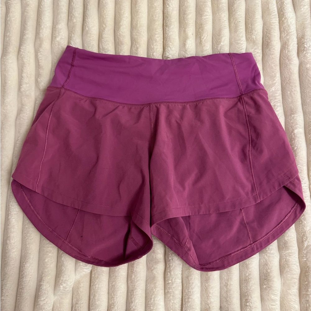 Lululemon 4” Vivid Plum Speed Ups